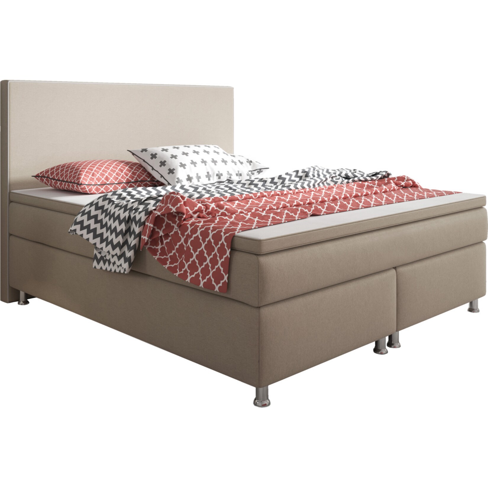 Inter Trading Boxspringbett King Size 180 x 200 cm Muddy - versch. Farben