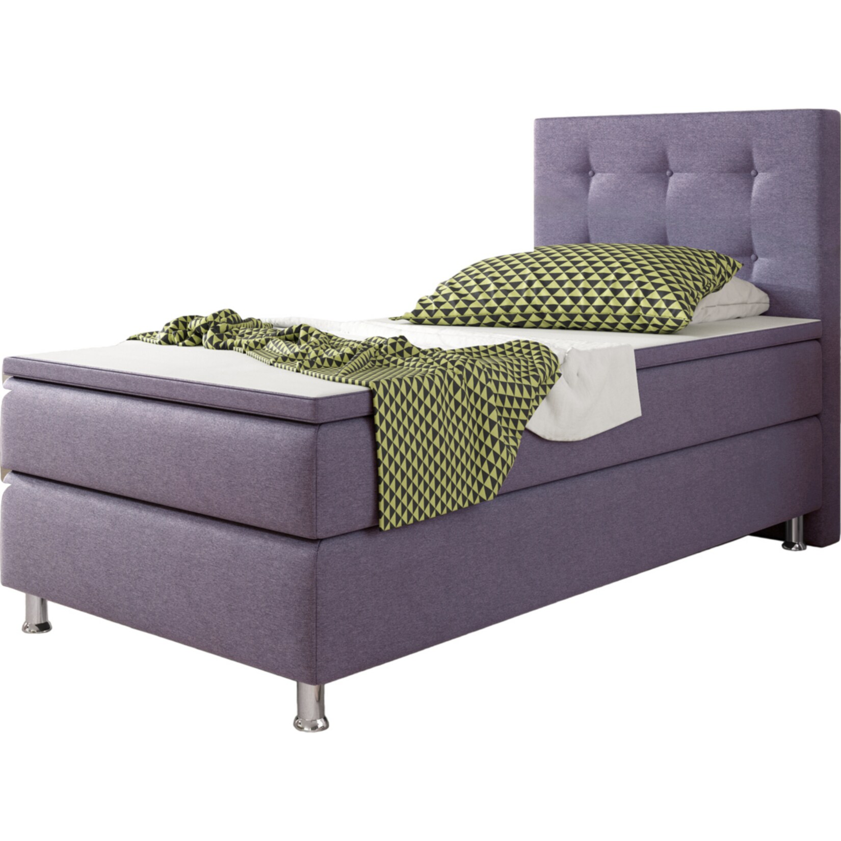 Inter Trading Boxspringbett K&ouml;ln 90 x 200 cm, lila 