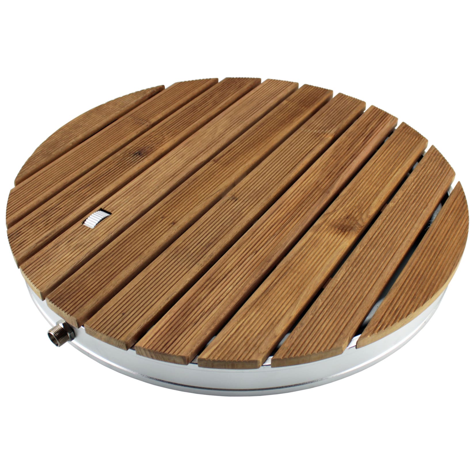 Garten-Bodendusche aus Teak-Holz, rund 