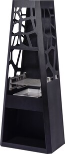 Dobar 35423 Metall-Gartenkamin mit Grillrost und Stauraum, schwarz 