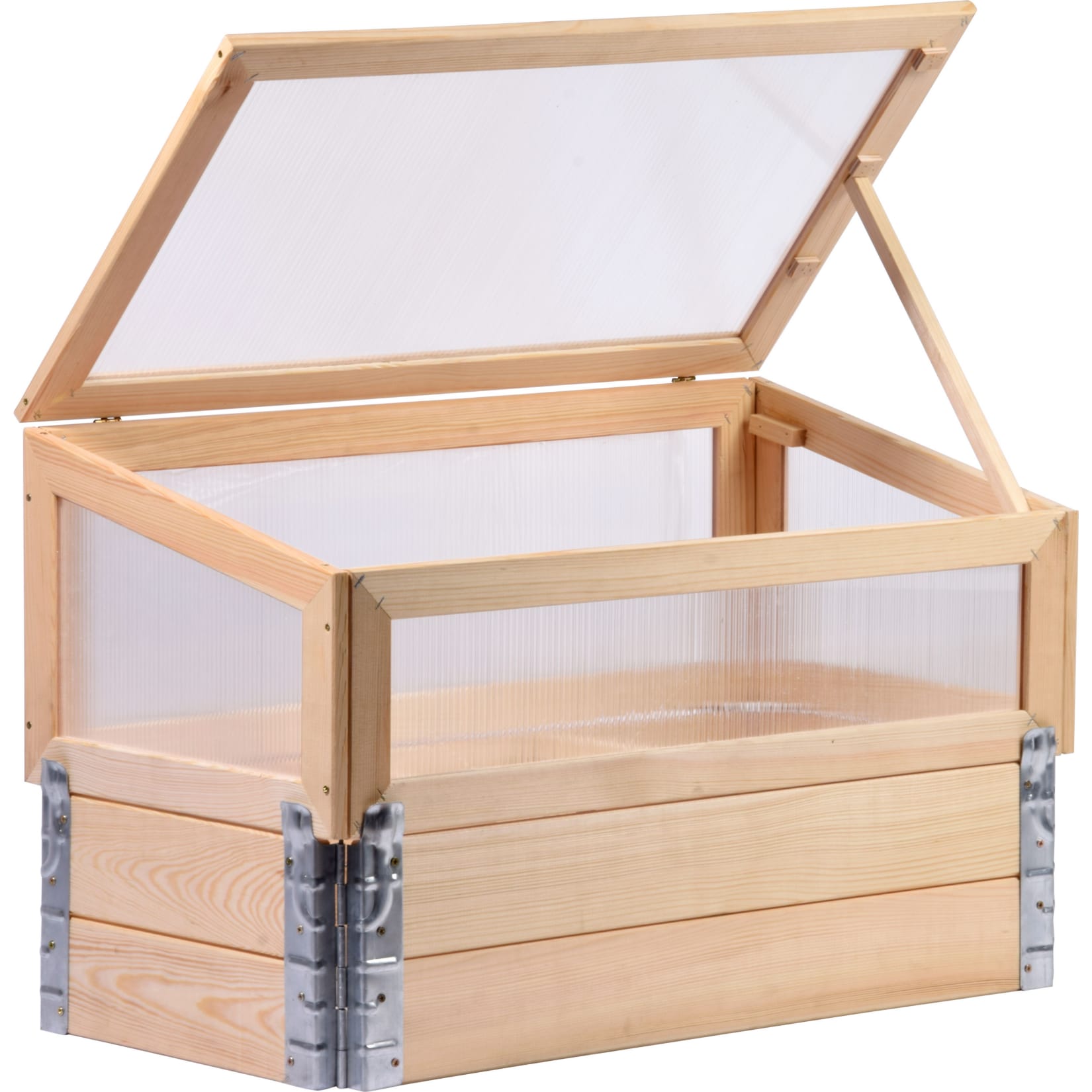 Dobar 58413e Fr&uuml;hbeet mit Untersatz Gr. M, transparent, Kiefer 