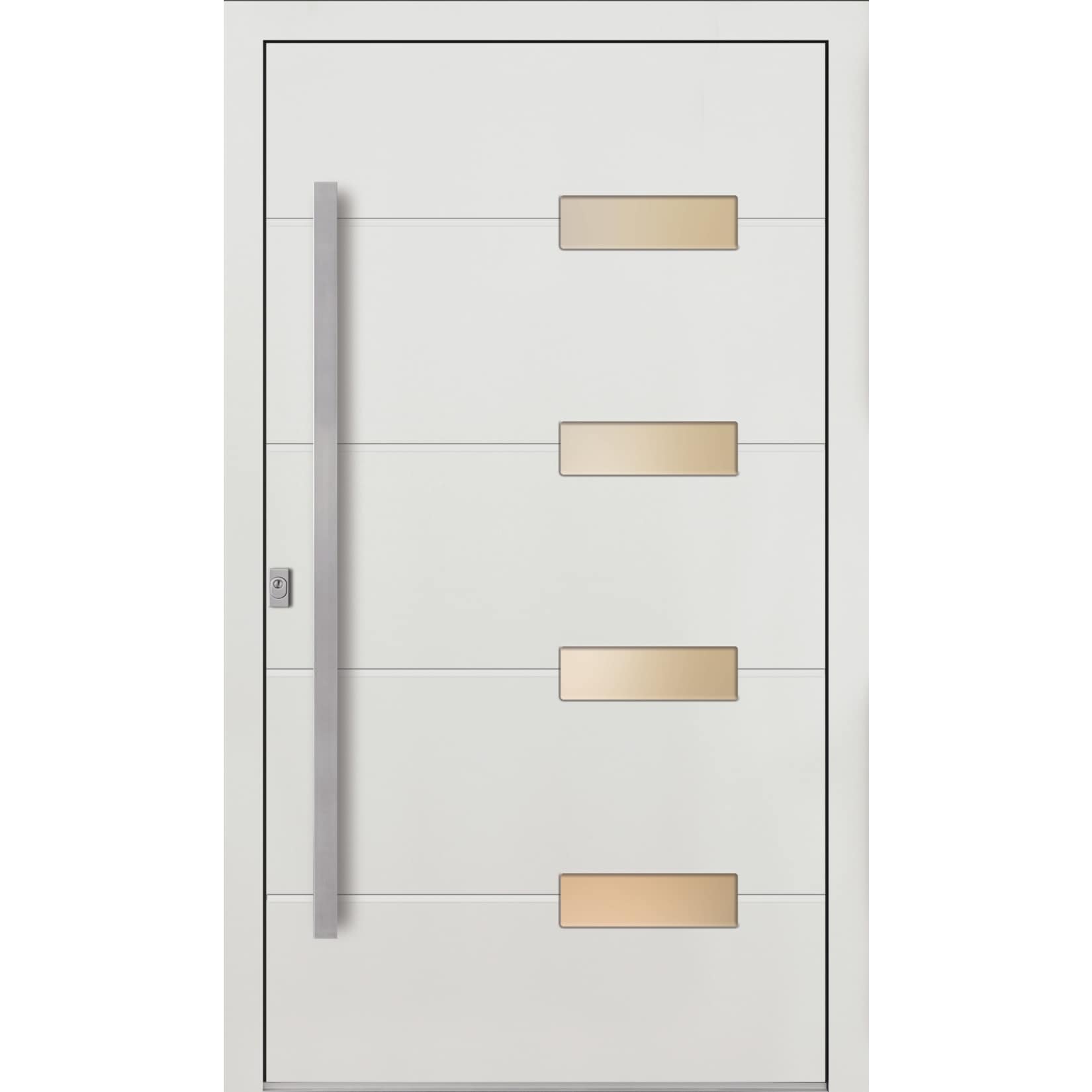 KM Meeth Sicherheits-Aluminium-Haust&uuml;r Model A813 S4 DIN links, wei&szlig; 