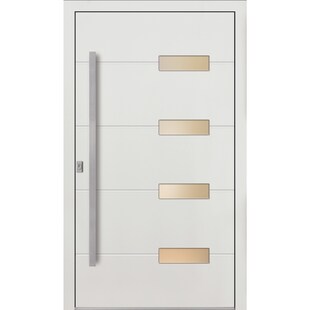 KM Meeth Sicherheits-Aluminium-Haustür Model A813 S4 DIN links, weiß 