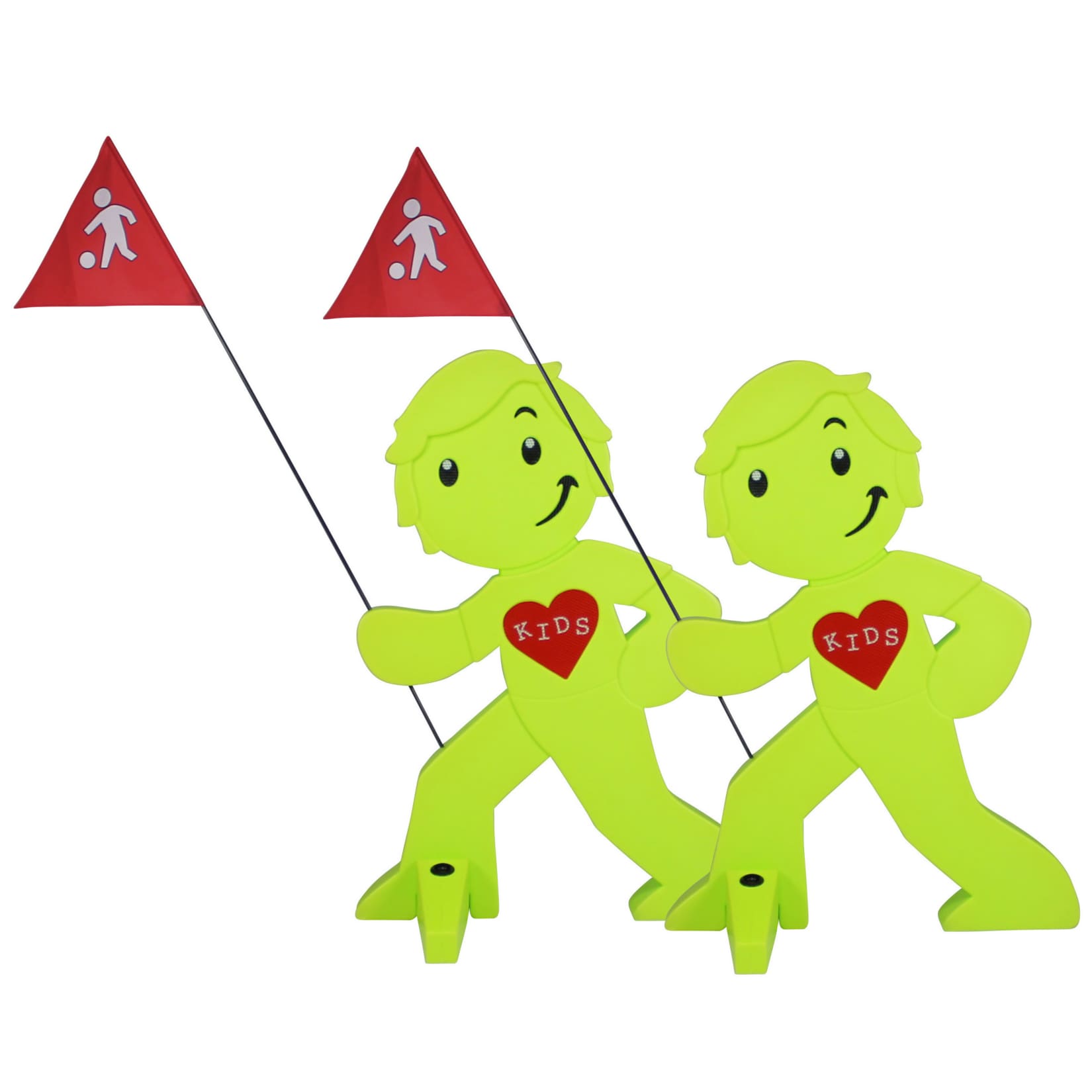 Streetbuddy 2 St&uuml;ck, Warnfigur "Spielende Kinder", Gr&uuml;n 