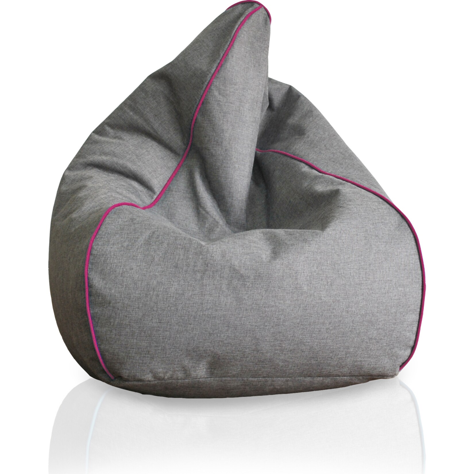 KINZLER Sitzsack, Leinenoptik mit Neon-Piping, Magenta 