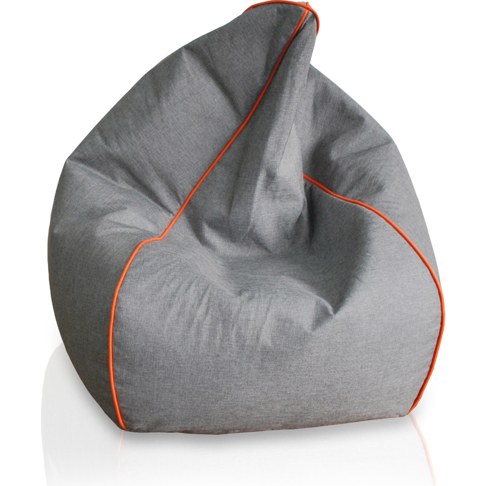 KINZLER Sitzsack, Leinenoptik mit Neon-Piping, Terra