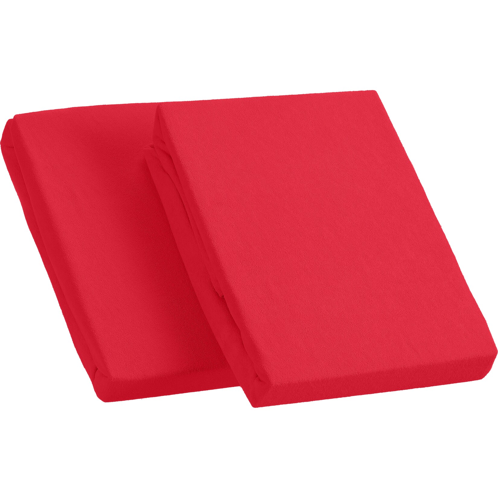 Kinzler Frottee Spannbetttuch im Doppelpack, bordeaux ca. 90 – 100 x 200 cm