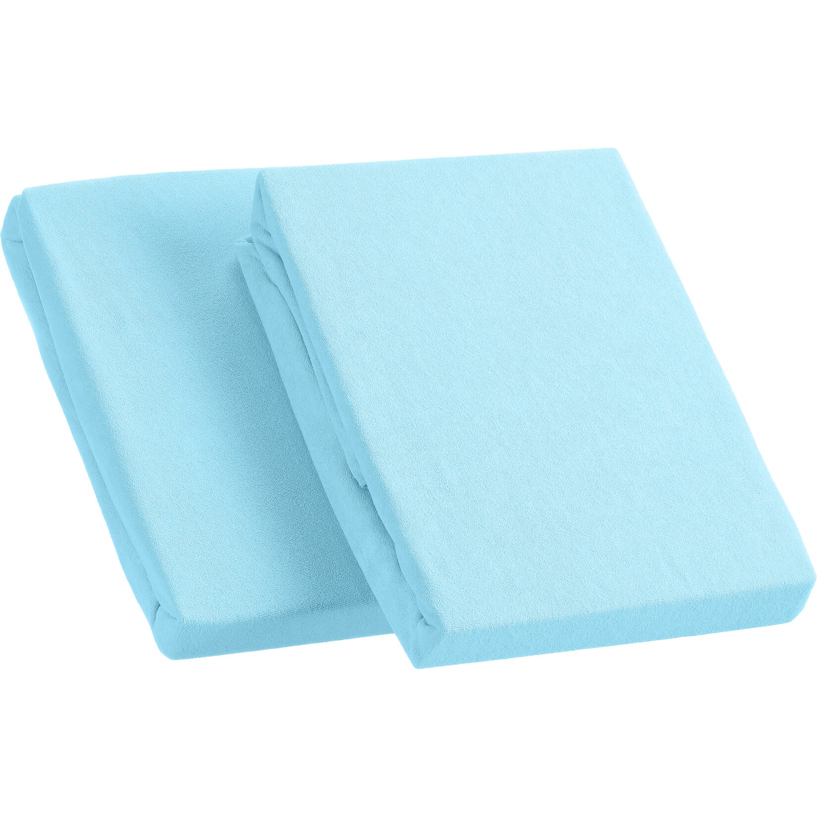 Kinzler Frottee Spannbetttuch im Doppelpack, hellblau ca. 90 – 100 x 200 cm