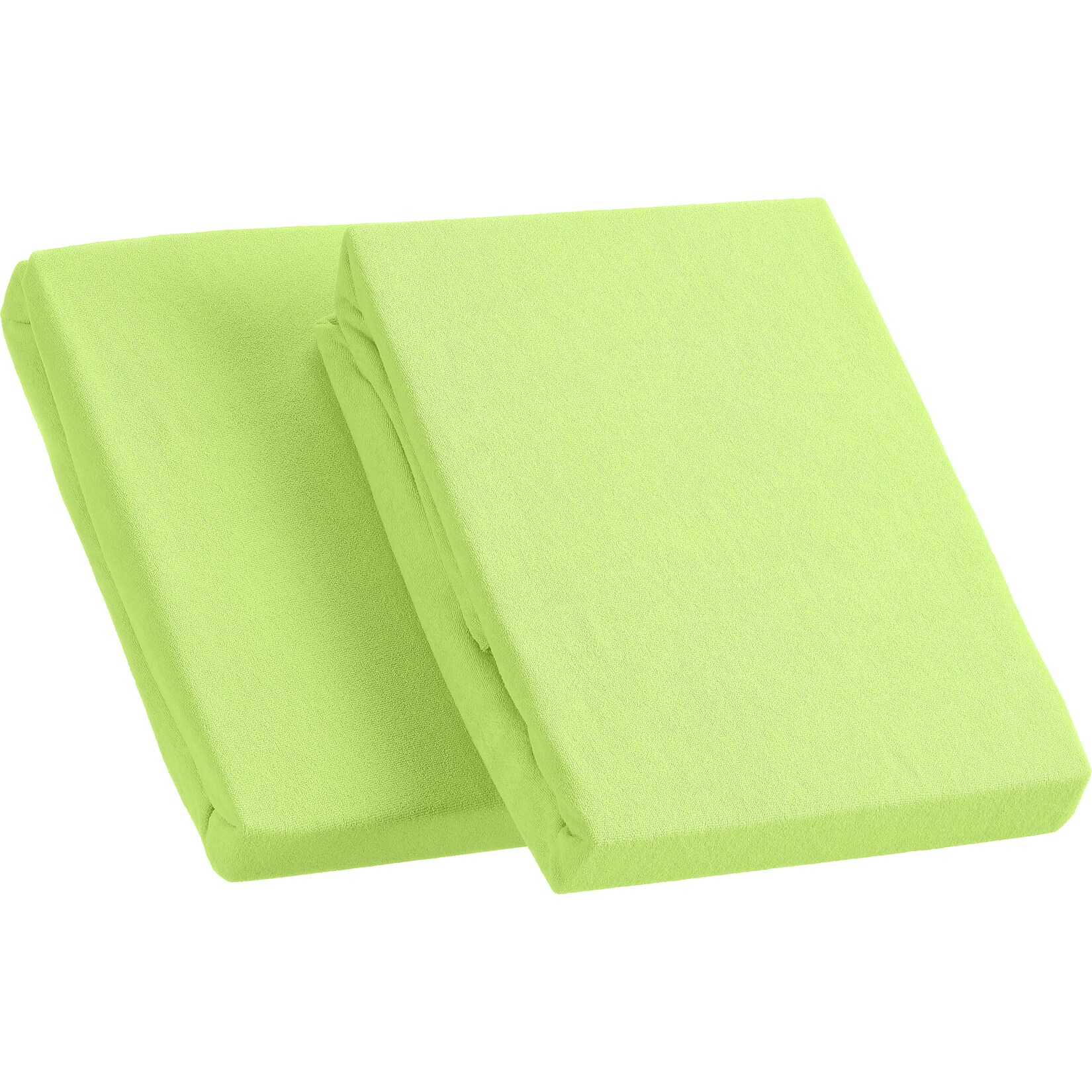 Kinzler Frottee Spannbetttuch im Doppelpack, grün ca. 90 – 100 x 200 cm