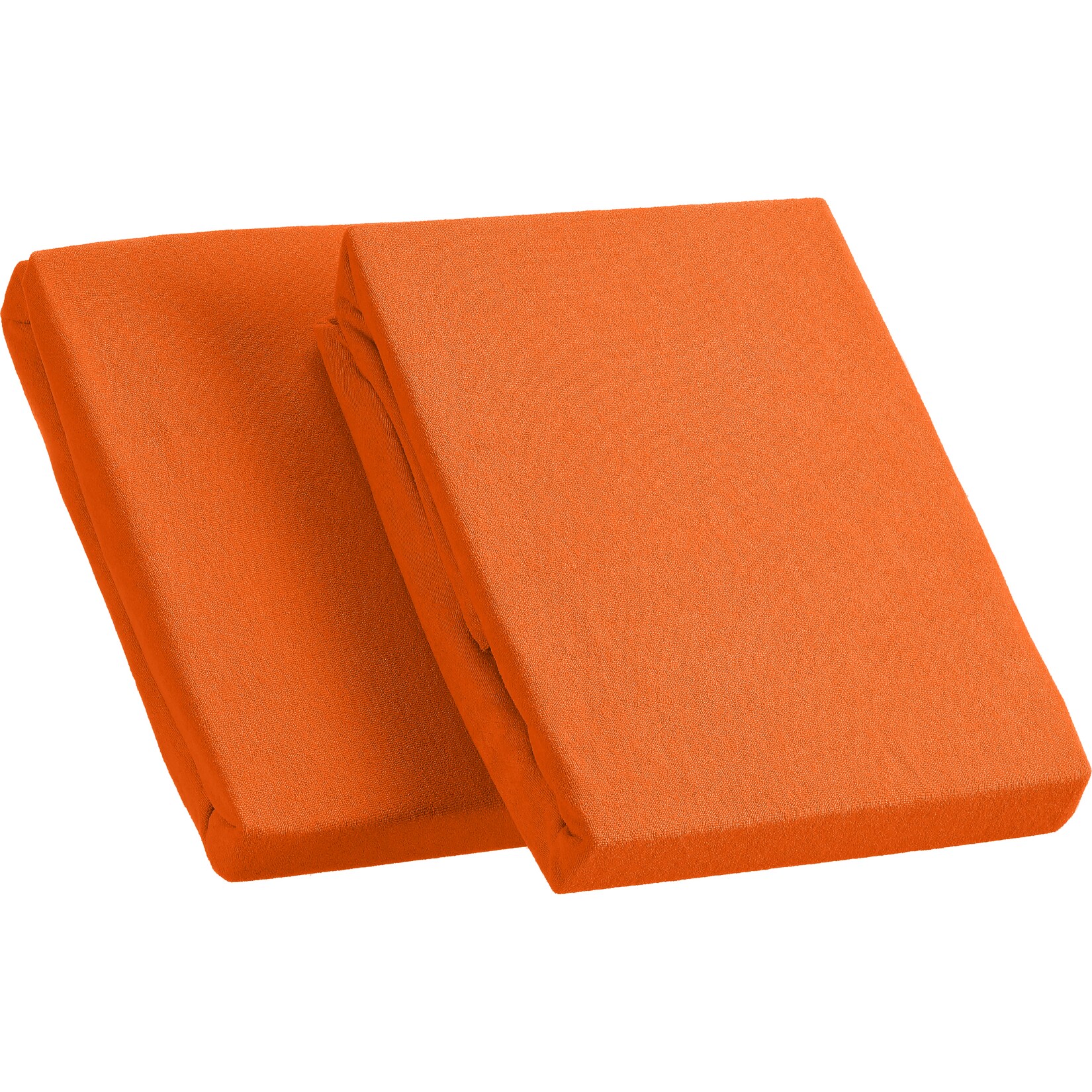 Kinzler Frottee Spannbetttuch im Doppelpack, terra ca. 90 – 100 x 200 cm