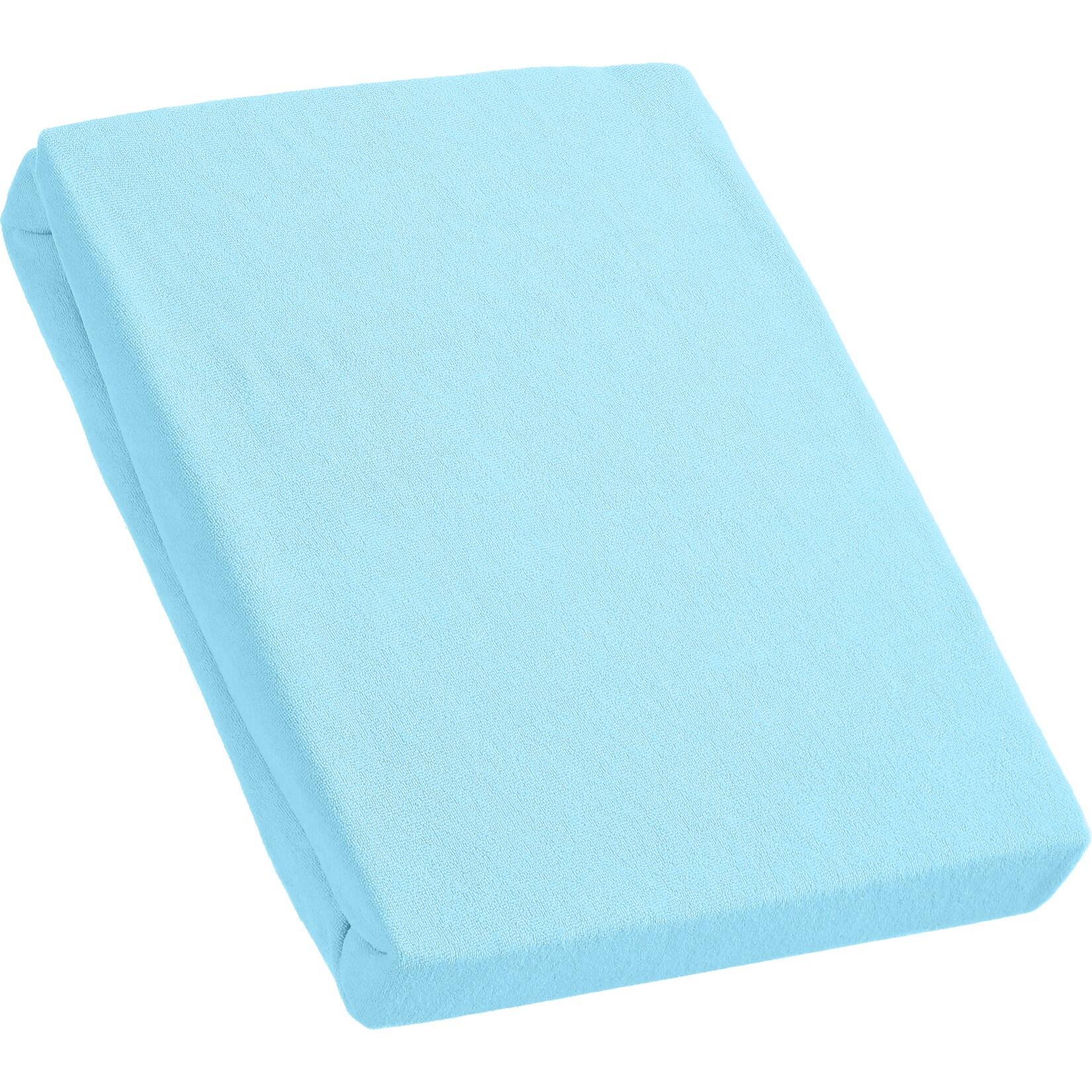 Kinzler Frottee Spannbetttuch, hellblau ca. 180 – 200 x 200 cm + 25 cm