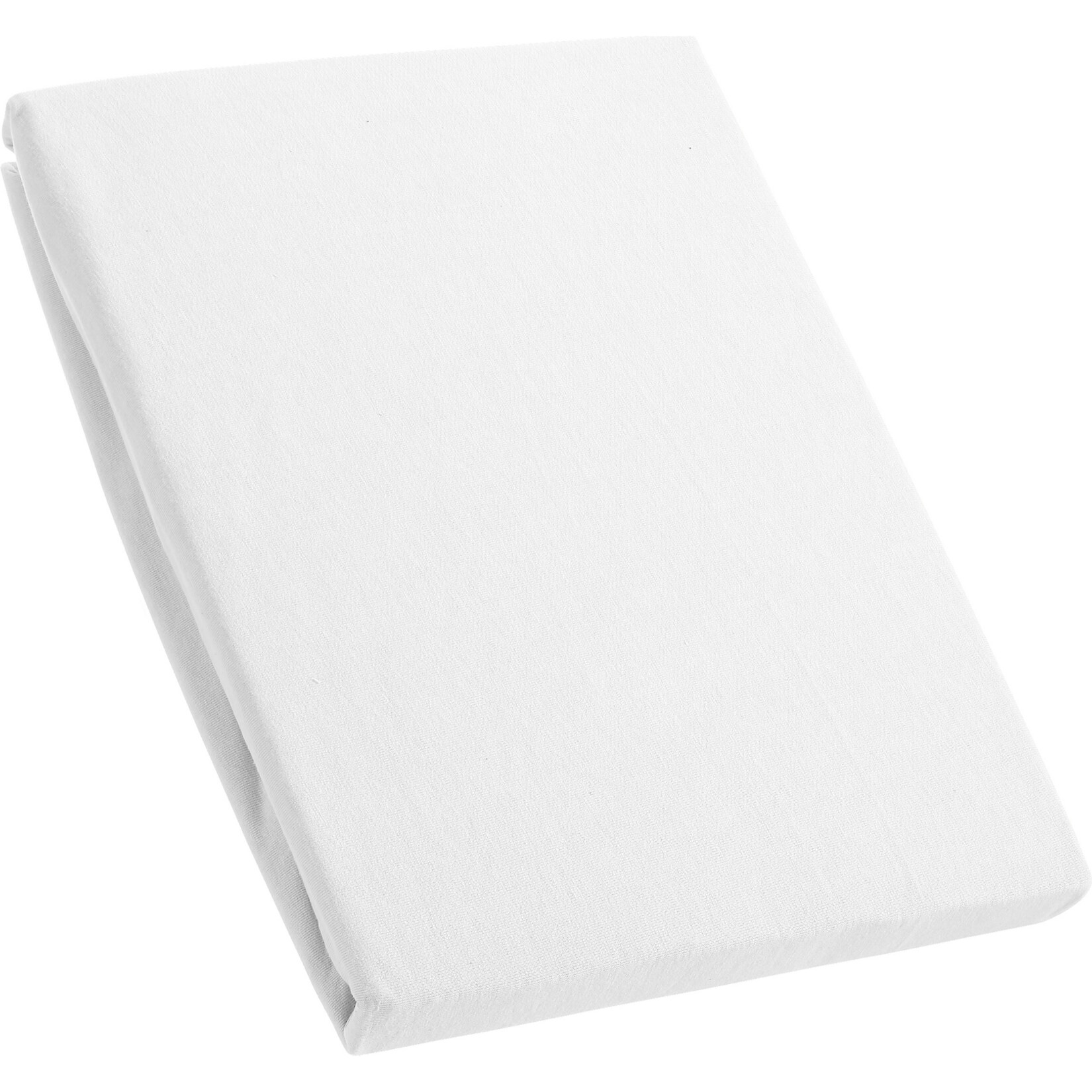 Kinzler Baumwoll-Jersey Spanner, wei&szlig; ca. 140 &ndash; 160 x 200 + 30 cm 