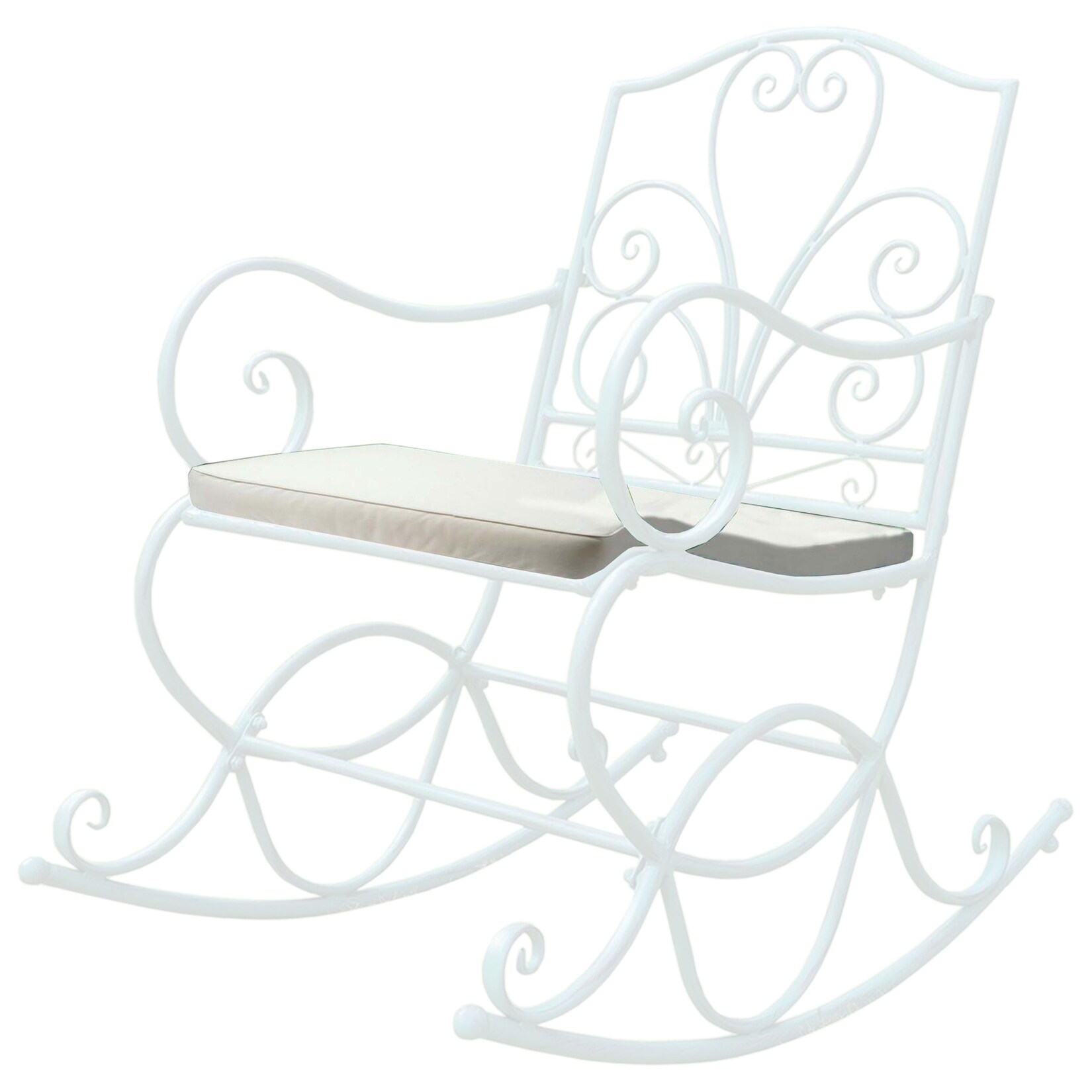 Polsterauflage für Schaukelstuhl -C39, Schaukelstuhlauflage Sitzkissen Sitzpolster, creme