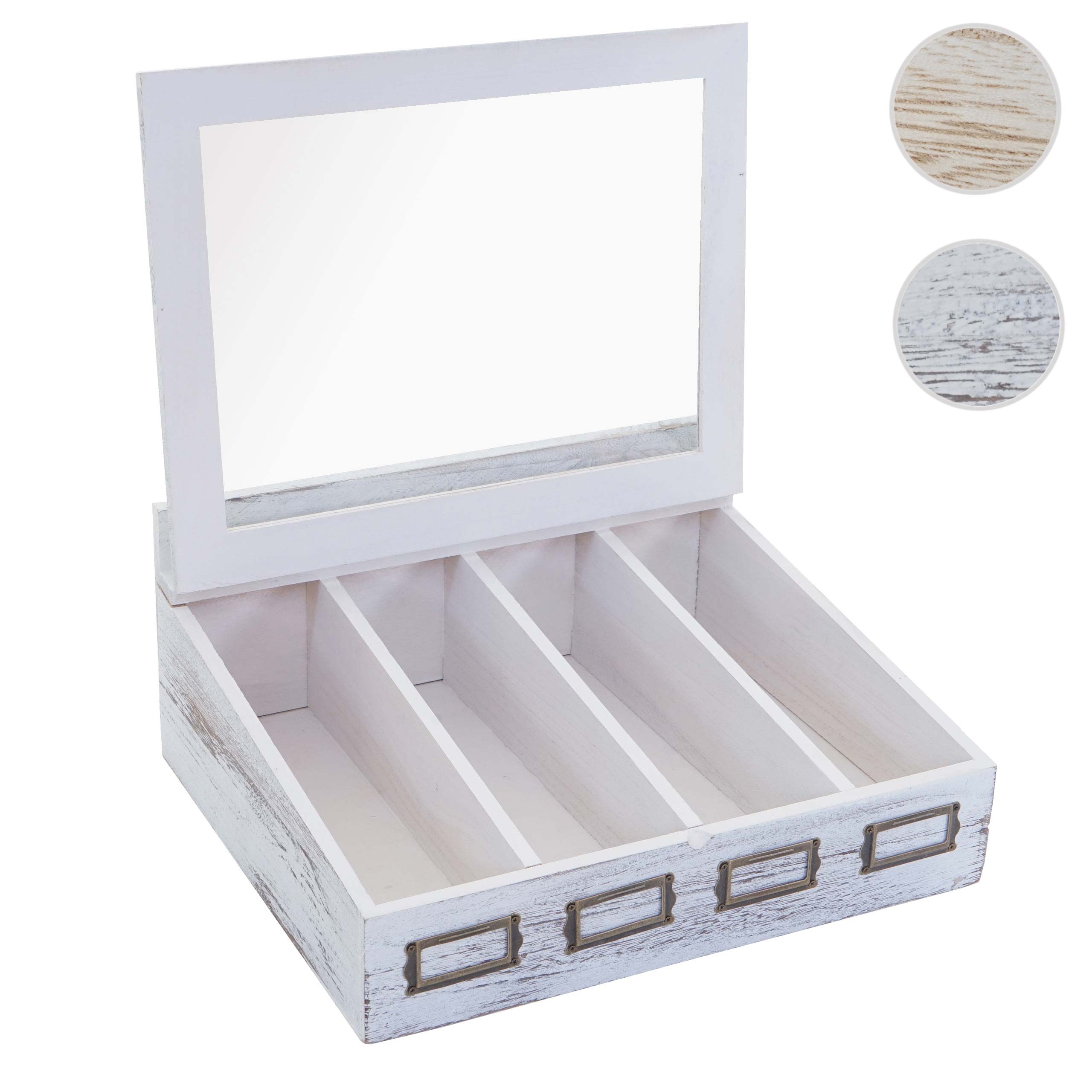 Besteckkiste MCW-C25, Holzbox mit Deckel Besteckkasten, Paulownia 17x37x33cm ~ weiß, shabby bei Marktkauf online bestellen