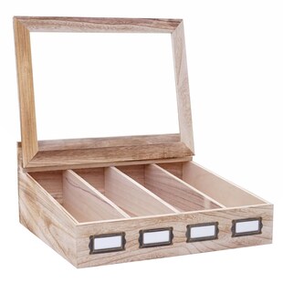 Besteckkiste MCW-C25, Holzbox mit Deckel Besteckkasten, Paulownia 17x37x33cm ~ naturbraun 