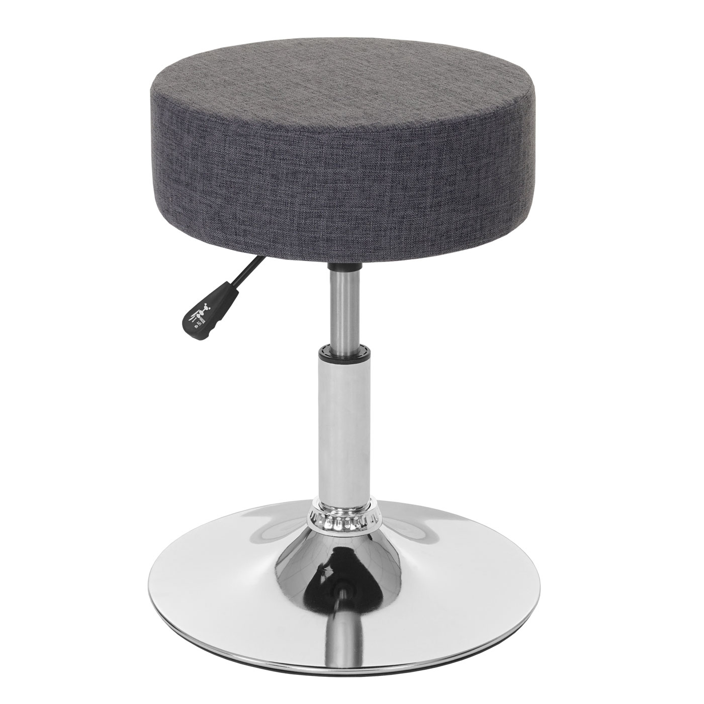 Hocker MCW-C22, Sitzhocker Schminkhocker, h&ouml;henverstellbar &Oslash; 35cm ~ Textil, grau 