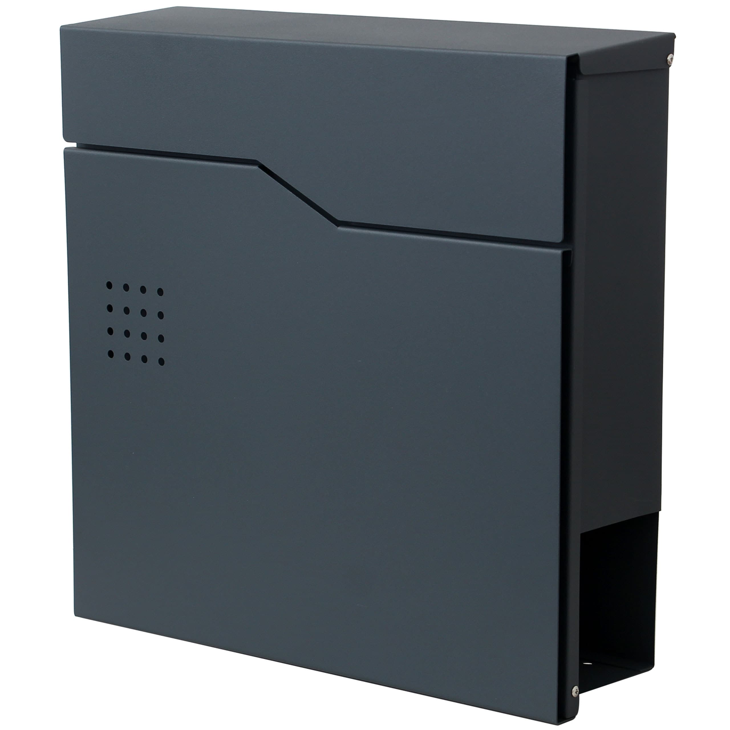 Briefkasten MCW-B30, Wandbriefkasten Postkasten Zeitungsfach, pulverbeschichtet ~ anthrazit 