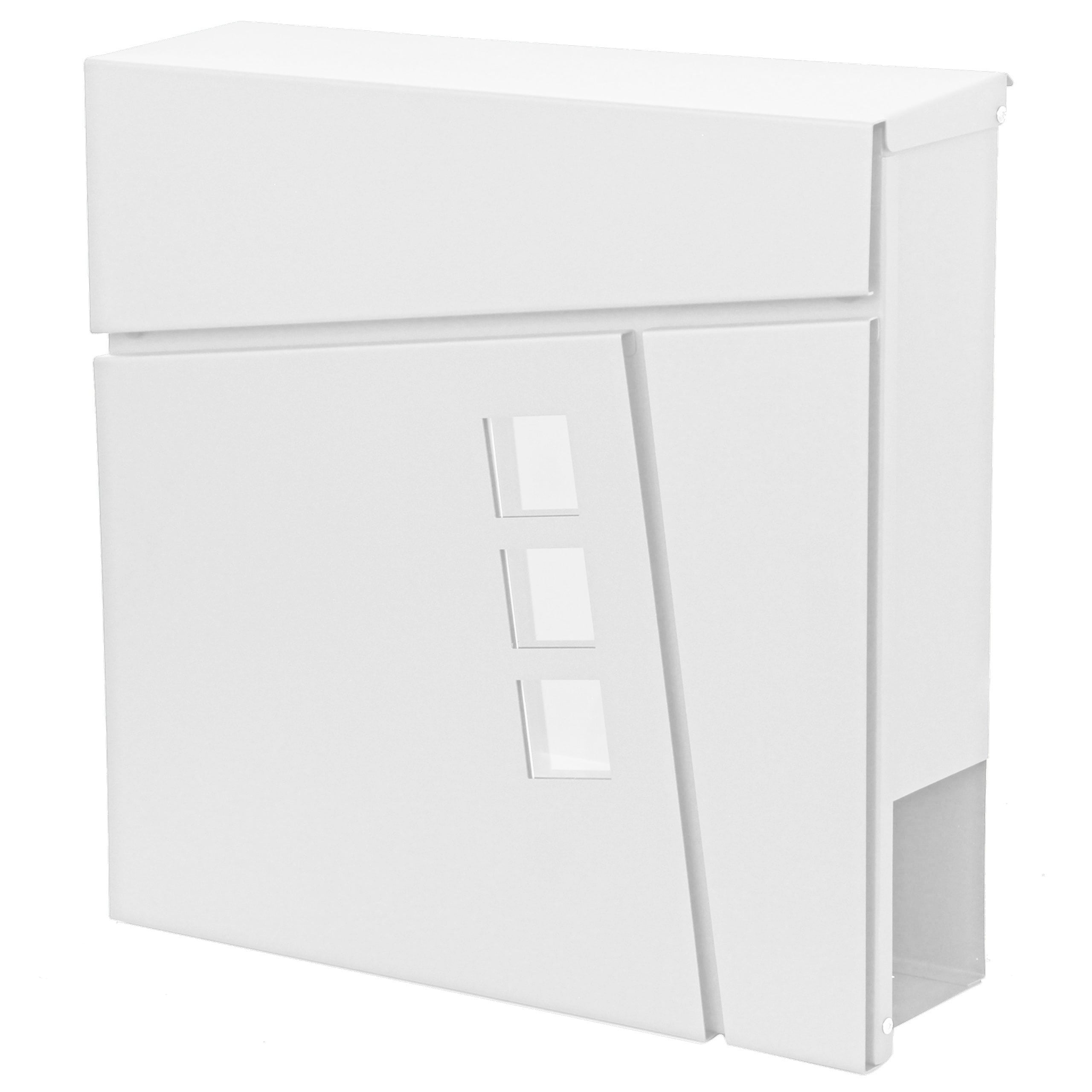 Briefkasten MCW-B29, Wandbriefkasten Postkasten Zeitungsfach, pulverbeschichtet ~ wei&szlig; - Bild 1