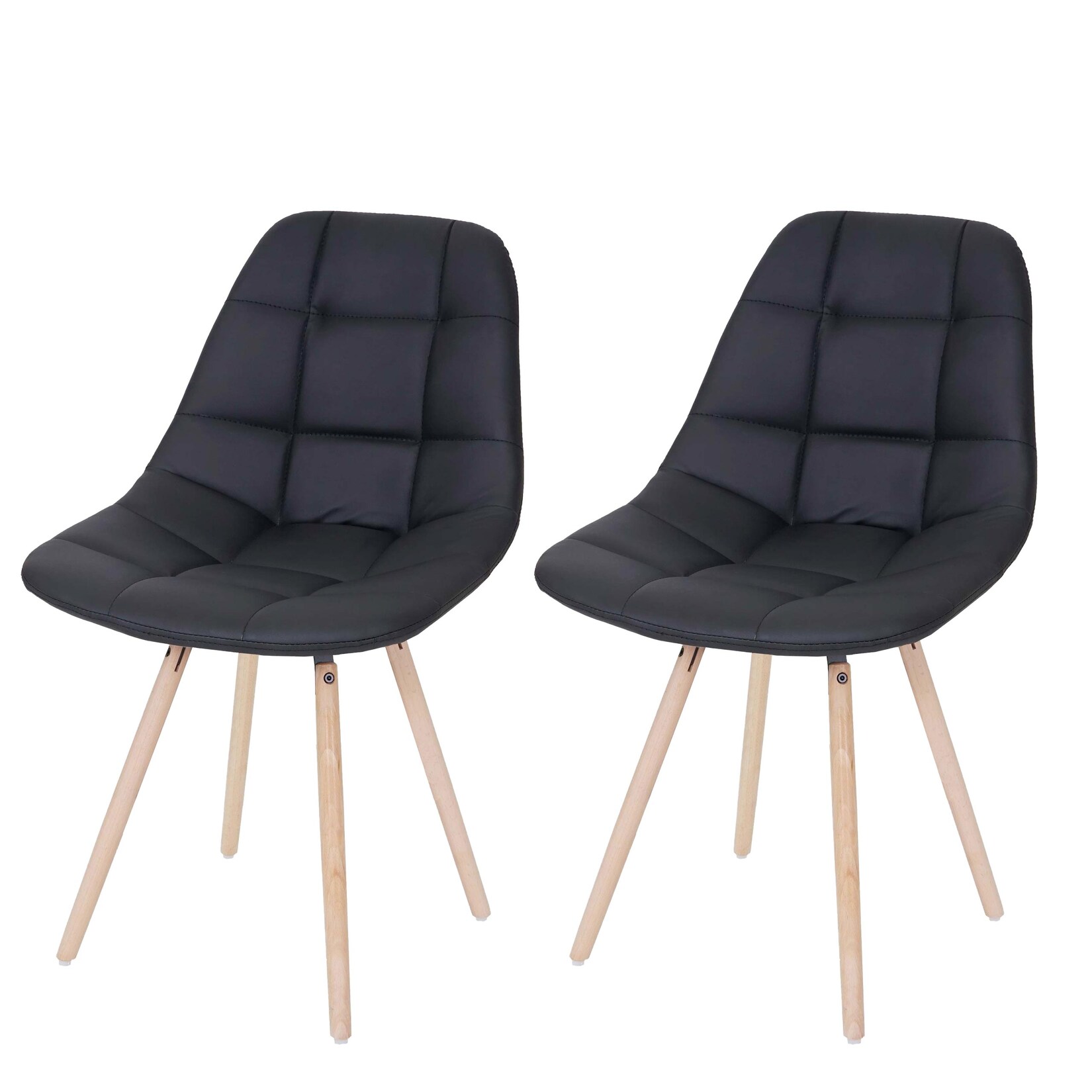 2er-Set Esszimmerstuhl MCW-A60 II, Stuhl Küchenstuhl, Retro 50er Jahre Design ~ Kunstleder schwarz