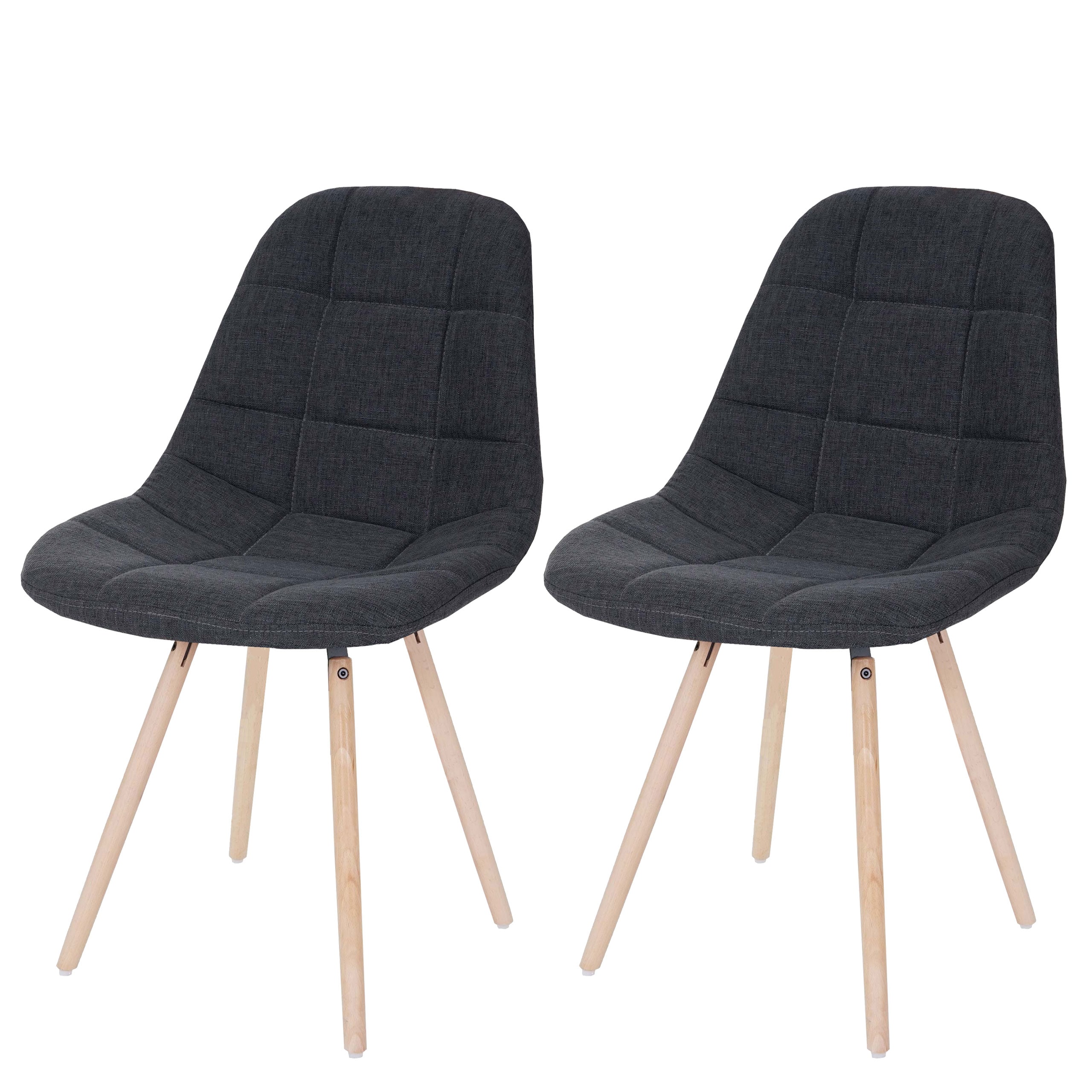 2er-Set Esszimmerstuhl MCW-A60 II, Stuhl K&uuml;chenstuhl, Retro 50er Jahre Design ~ Stoff/Textil dunkelgrau 