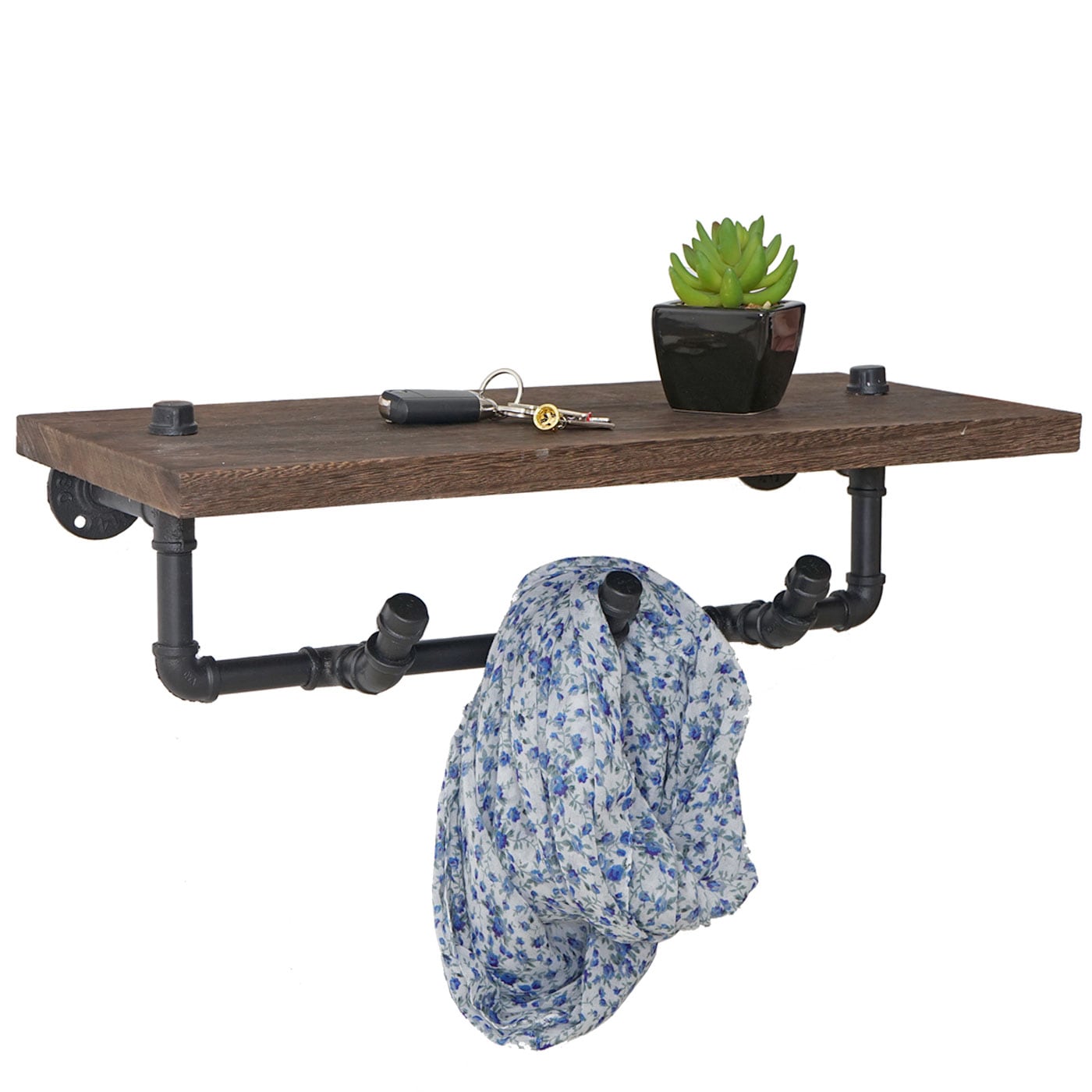 Wandgarderobe MCW-C45, Ablageregal H&auml;ngegarderobe Garderobenpaneel, Industriedesign braun 