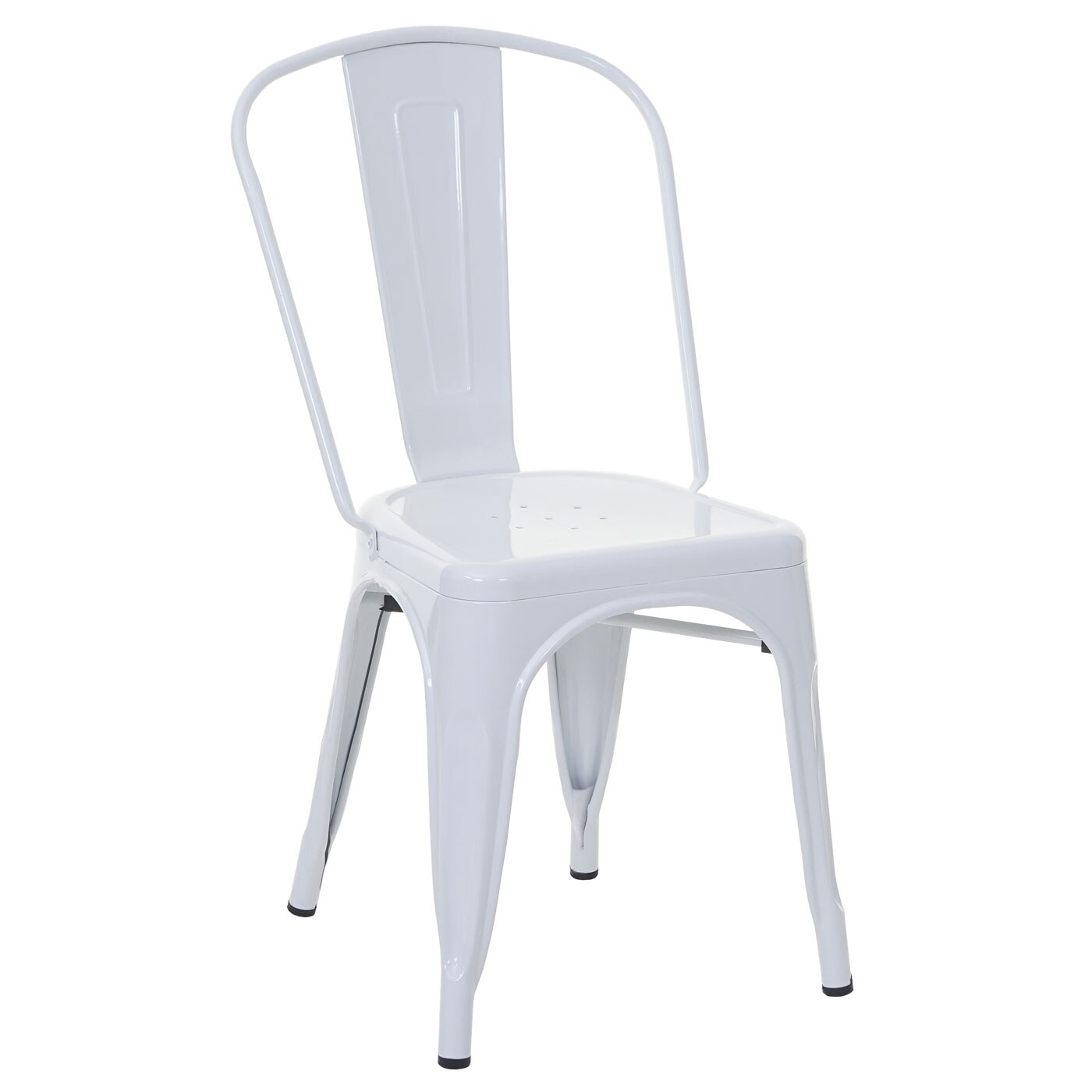 Stuhl MCW-A73, Bistrostuhl Stapelstuhl, Metall Industriedesign stapelbar ~ weiß