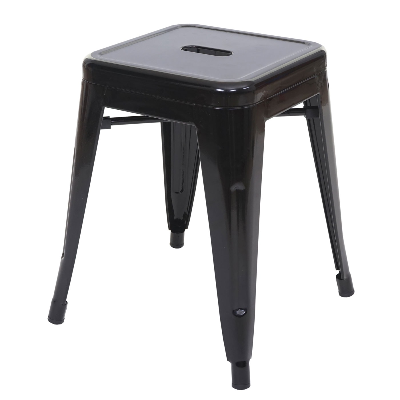 Hocker MCW-A73, Metallhocker Sitzhocker, Metall Industriedesign stapelbar ~ schwarz
