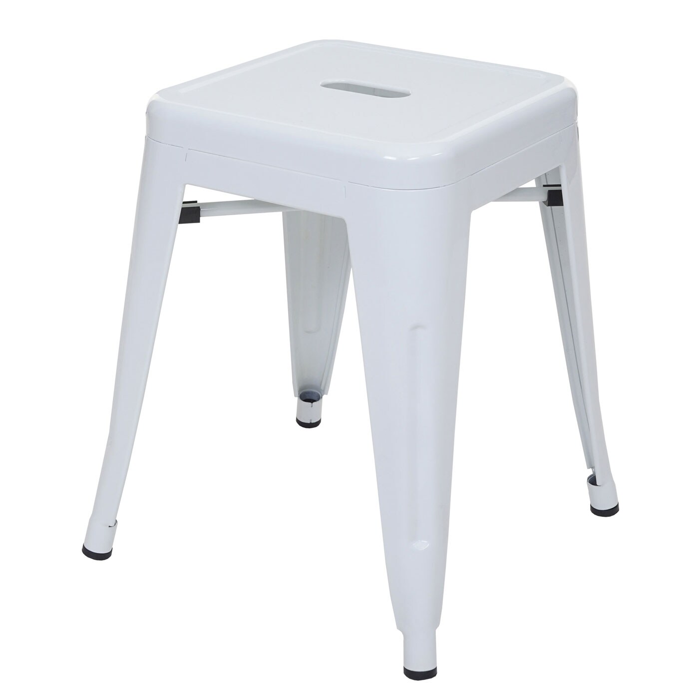 Hocker MCW-A73, Metallhocker Sitzhocker, Metall Industriedesign stapelbar ~ weiß
