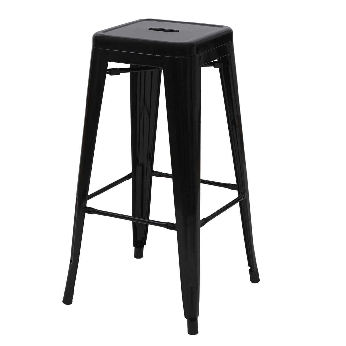 Barhocker MCW-A73, Barstuhl Tresenhocker, Metall Industriedesign stapelbar ~ schwarz 
