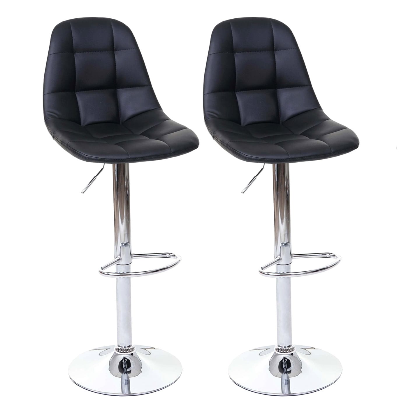2er-Set Barhocker MCW-A67, Barstuhl Tresenhocker, MVG-zertifiziert ~ schwarz, Kunstleder 