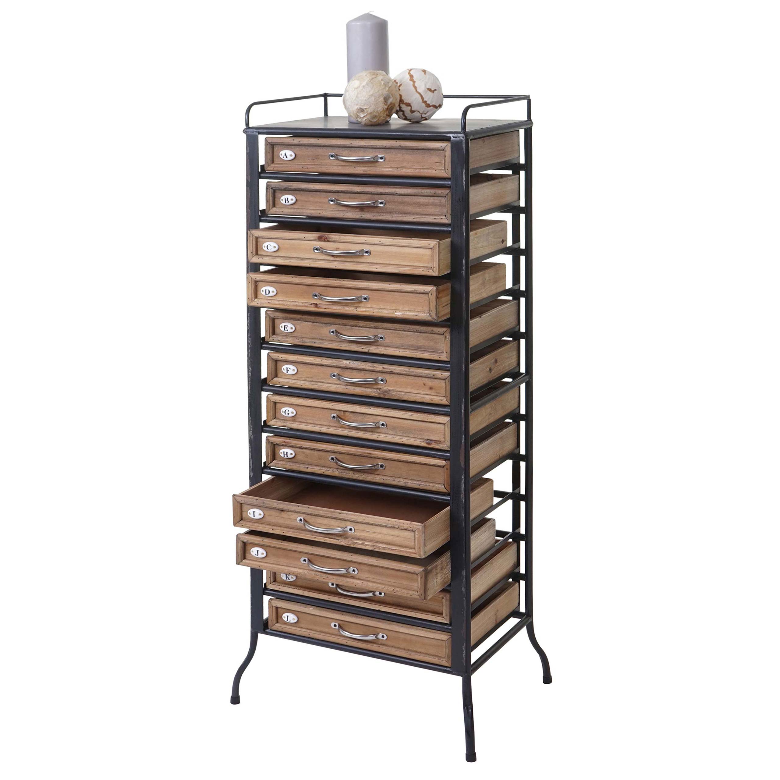 Apotheker-Schrank MCW-A43, Tanne Holz massiv Vintage Shabby-Look 129x55x38cm 