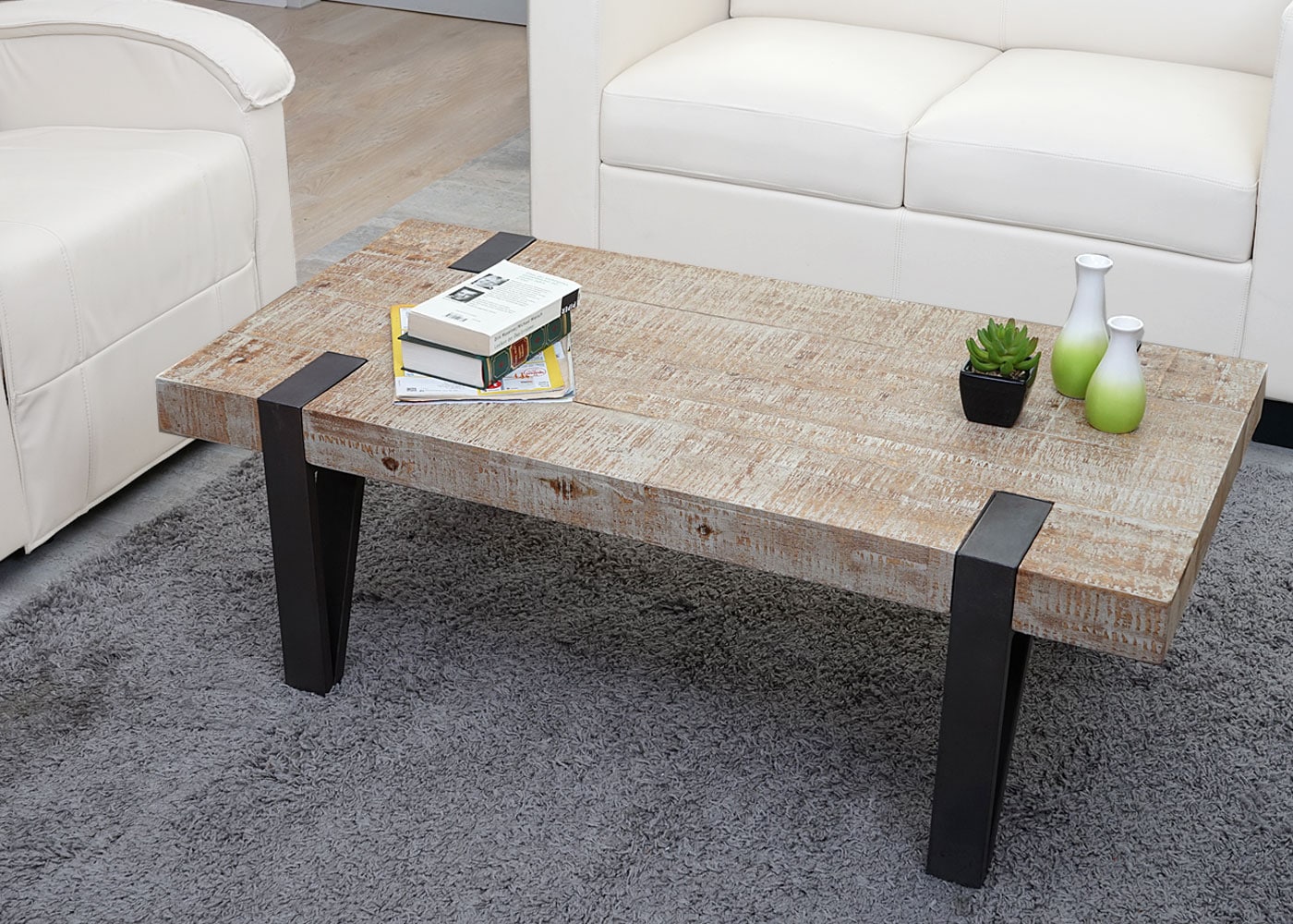 Couchtisch MCW-A15b, Wohnzimmertisch, Tanne Holz rustikal massiv MVG-zertifiziert 40x120x60cm 