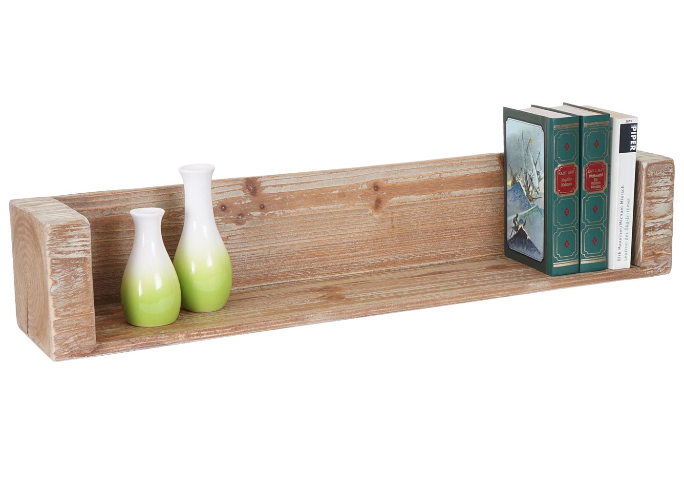 Wandregal MCW-A15, H&auml;ngeregal B&uuml;cherregal, Tanne Holz rustikal massiv MVG-zertifiziert ~ 60cm 