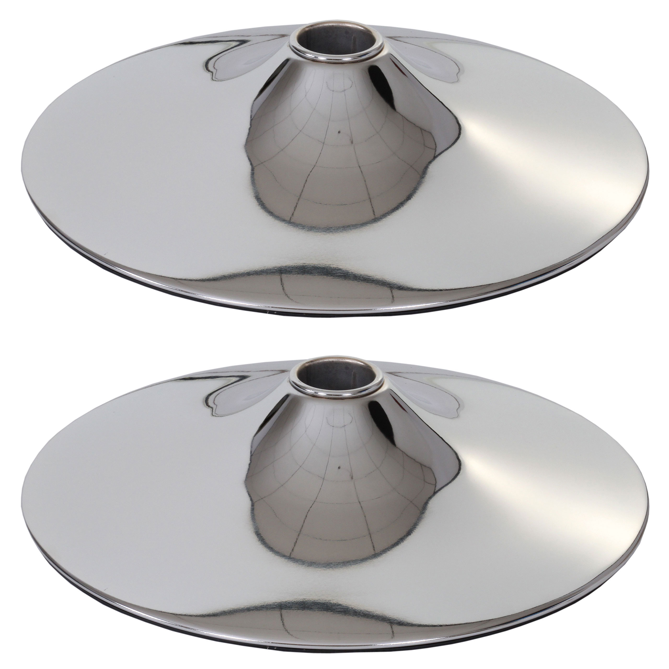 2er-Set Fu&szlig;platte Fu&szlig; Fu&szlig;teller f&uuml;r Barhocker Loungesessel, chromoptik ~ &Oslash; 41cm 