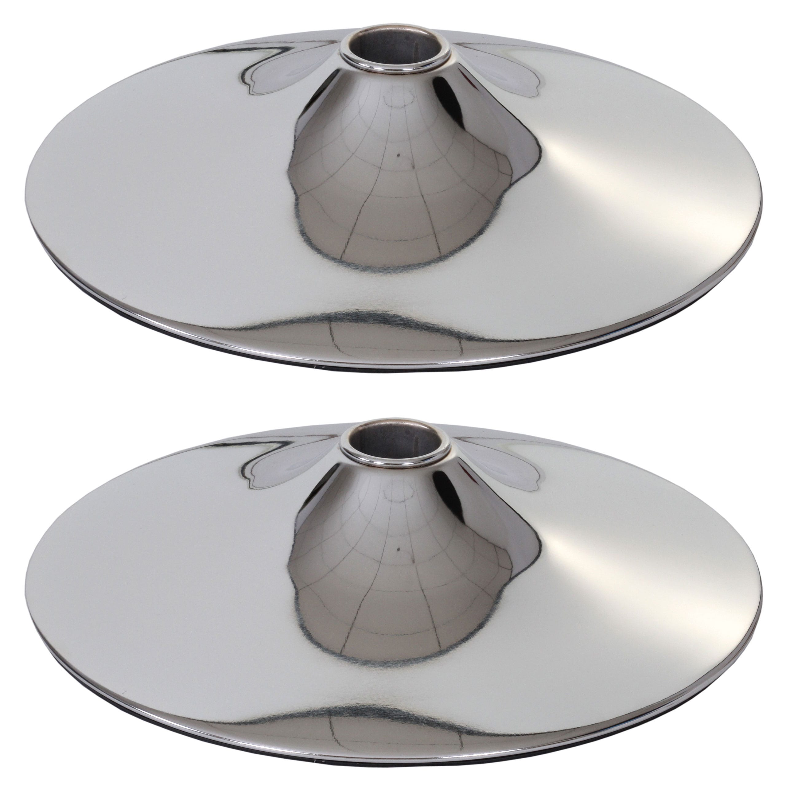 2er-Set Fu&szlig;platte Fu&szlig; Fu&szlig;teller f&uuml;r Barhocker Loungesessel, chromoptik ~ &Oslash; 45cm 