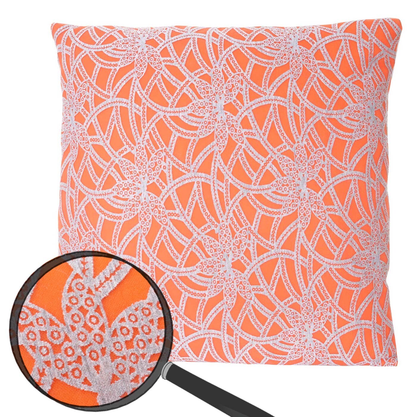 Zierkissen Barock, Sofakissen Deko-Kissen mit Füllung, orange 45x45cm