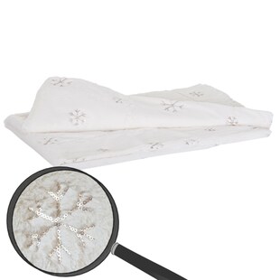 Kuscheldecke Schnee, Tagesdecke Wohndecke Sofadecke, flauschig weiß Pailletten 150x120cm 