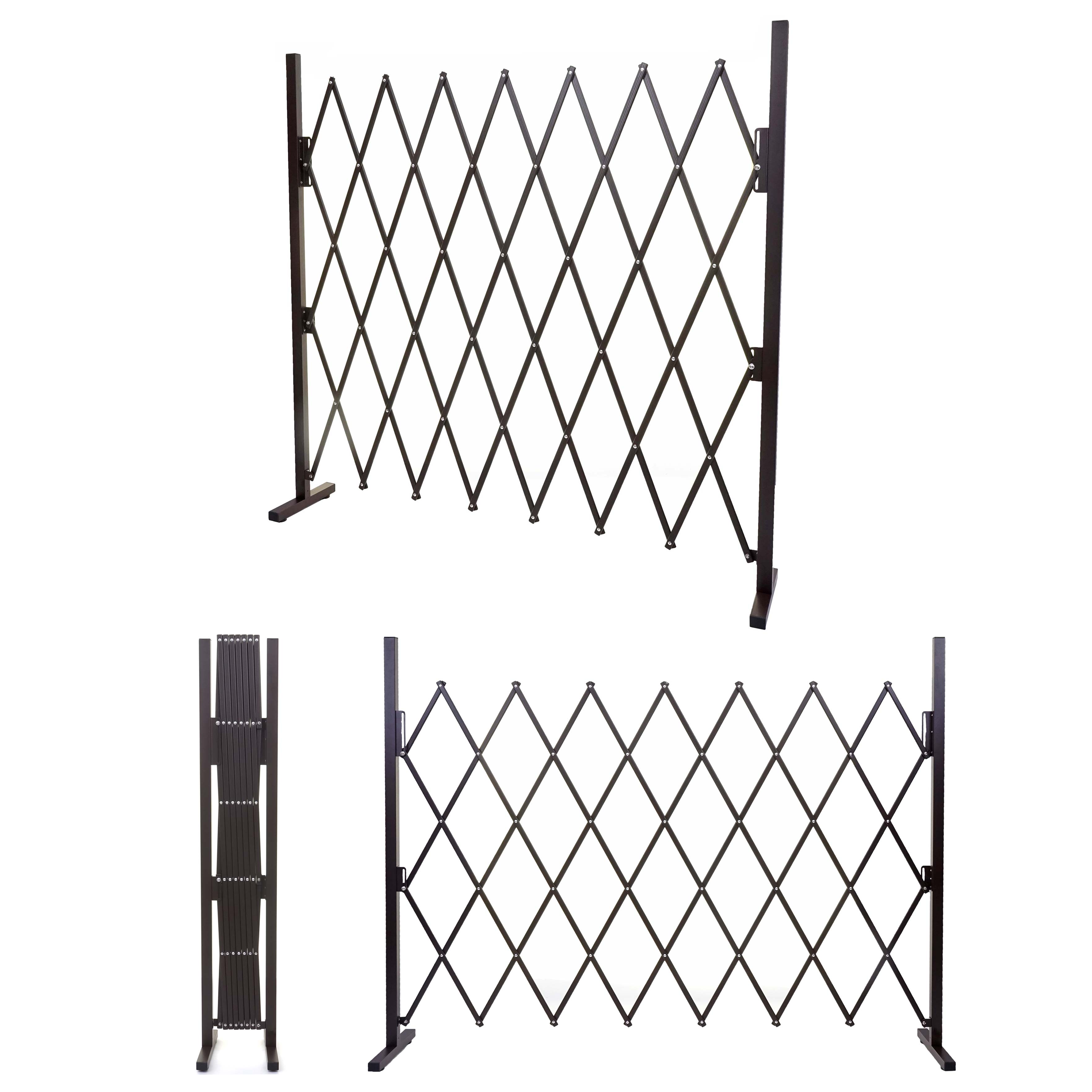 Absperrgitter MCW-B34, Scherengitter Rankhilfe Tierschutzgitter ausziehbar, Alu braun ~ H&ouml;he 153cm, Breite 28-200cm 