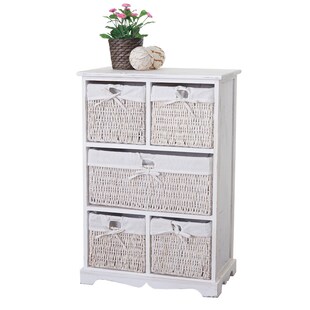Kommode Derby, Schubladenschrank, Shabby-Look Vintage 90x60x30cm, weiß 