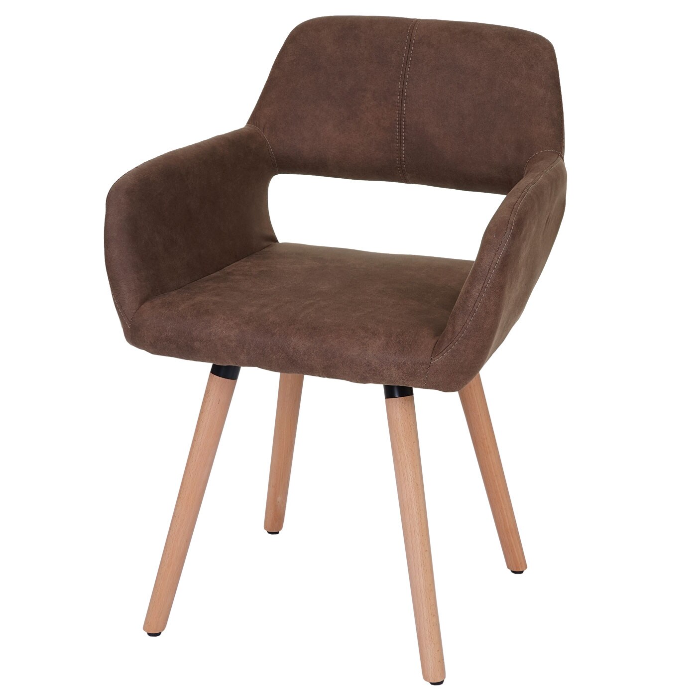 Esszimmerstuhl MCW-A50 II, Stuhl K&uuml;chenstuhl, Retro 50er Jahre Design ~ Textil, vintage braun 