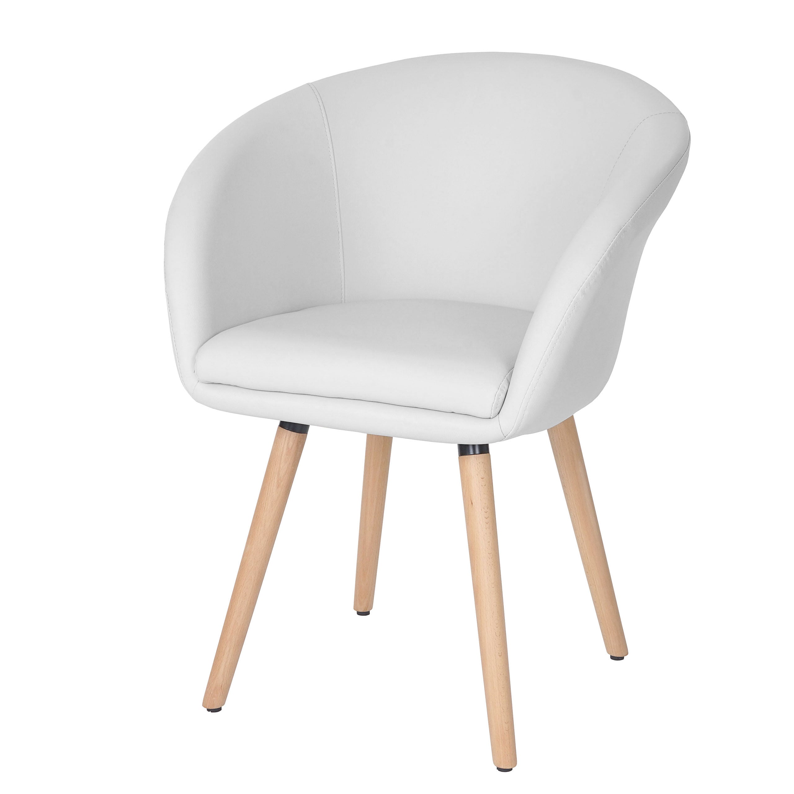 Esszimmerstuhl Vaasa T633, Stuhl K&uuml;chenstuhl, Retro 50er Jahre Design ~ Kunstleder, wei&szlig; 