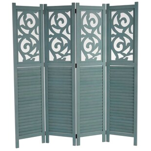Paravent Izmir, Raumteiler Trennwand Sichtschutz, Ornamente ~ 170x161x2cm, grün 