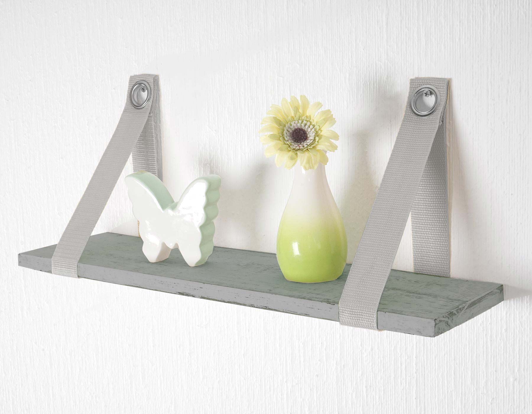 Wandregal Vire, H&auml;ngeregal Regal, Shabby-Look, Vintage grau 