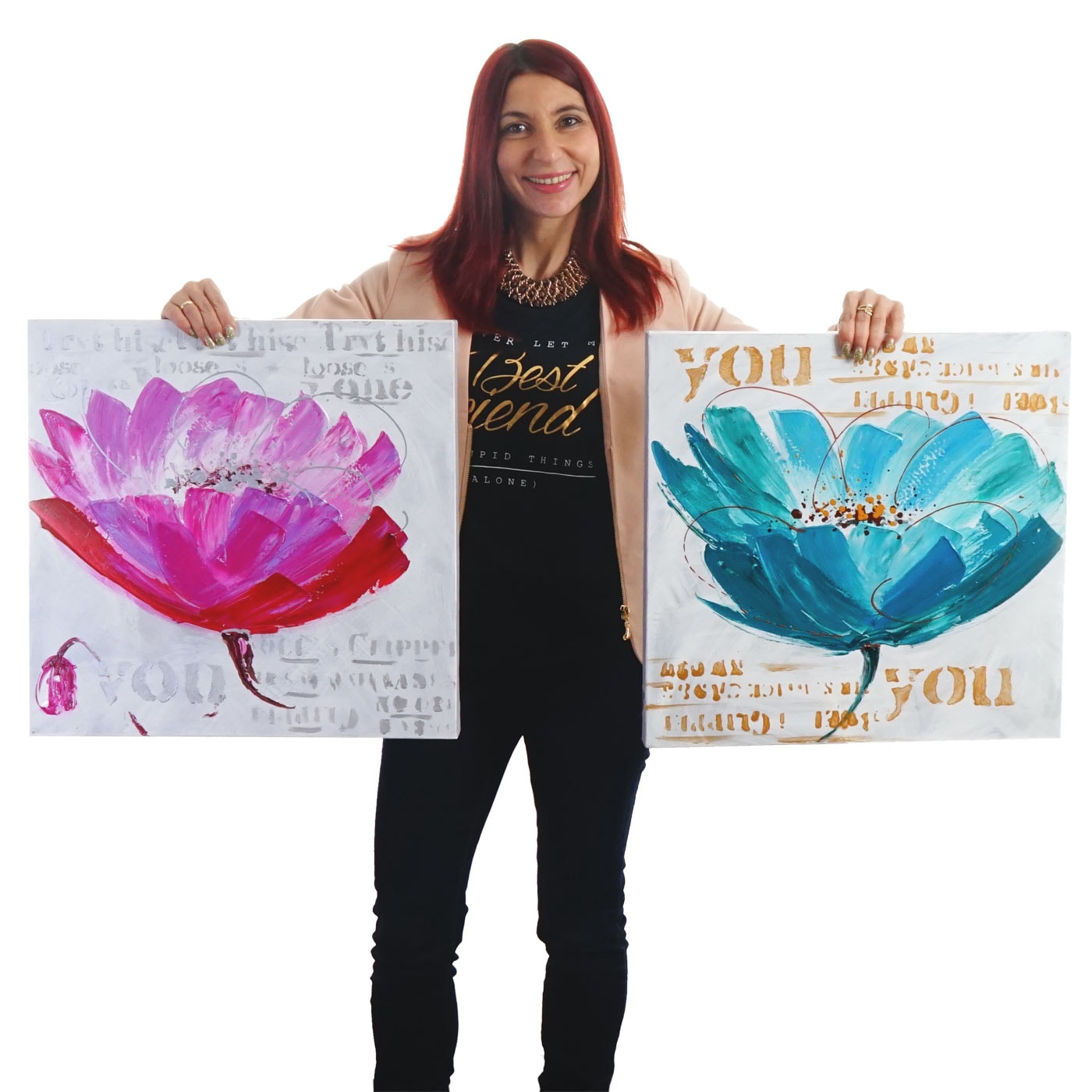 Wandbild Orchidee, 100% handgemaltes &Ouml;lgem&auml;lde Gem&auml;lde XL, 100x50cm 