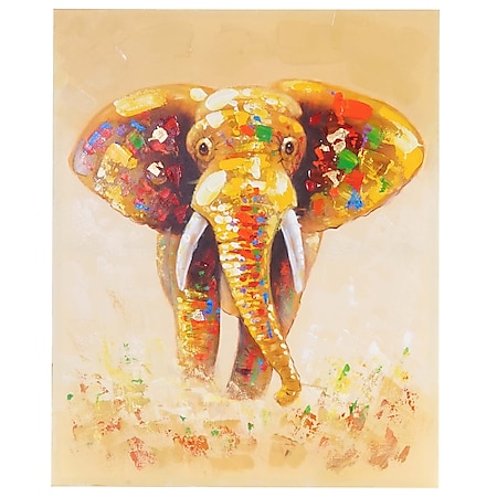 Wandbild Elefant, 100% handgemaltes Ölgemälde Gemälde XL, 100x80cm bei  Marktkauf online bestellen