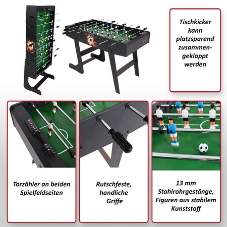 Tischkicker Manchester, Kicker Kickertisch Tischfussball, klappbar  84x121x105 ~ schwarz bei Marktkauf online bestellen
