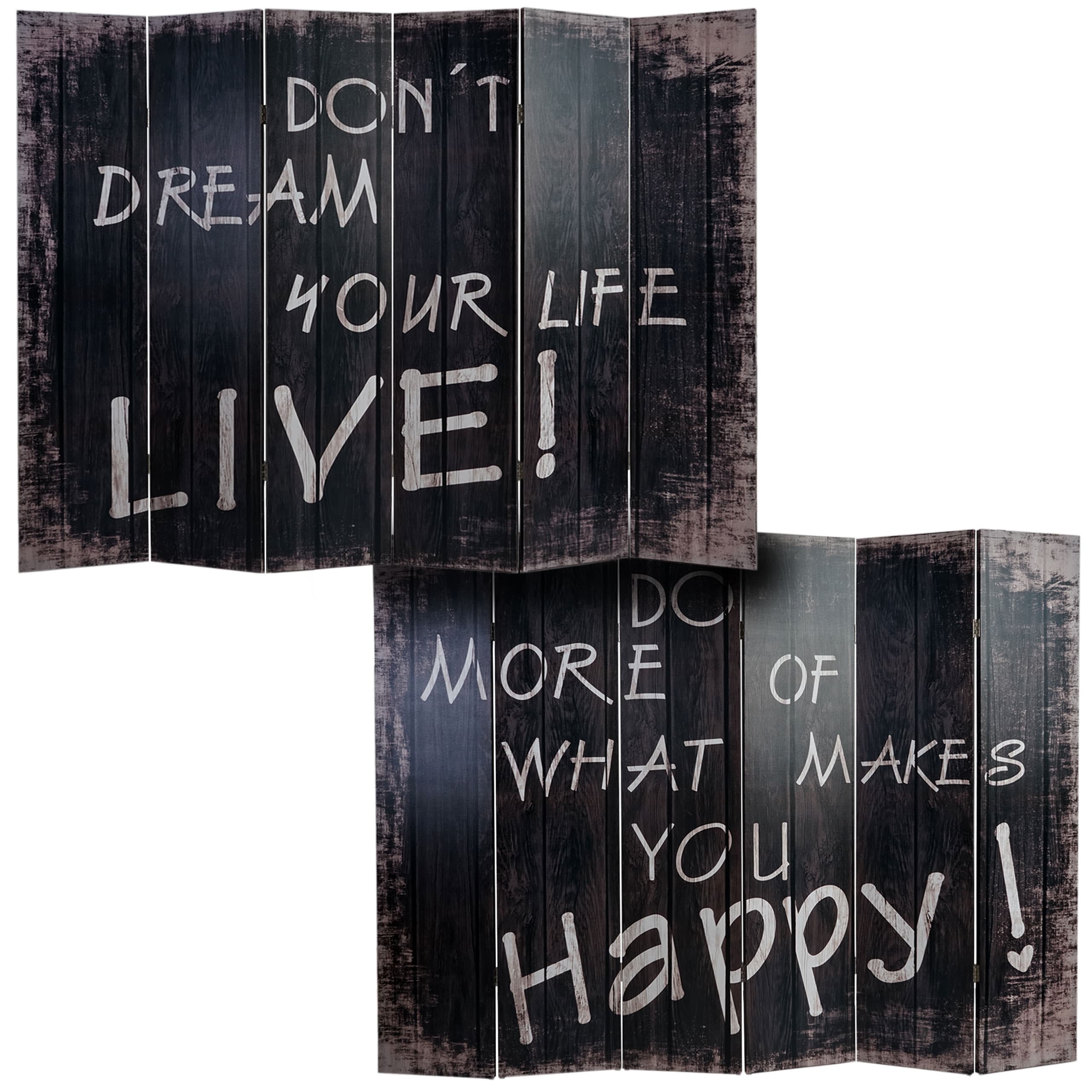 Foto-Paravent Retro, Paravent Raumteiler Trennwand ~ 180x240cm, Spruch 