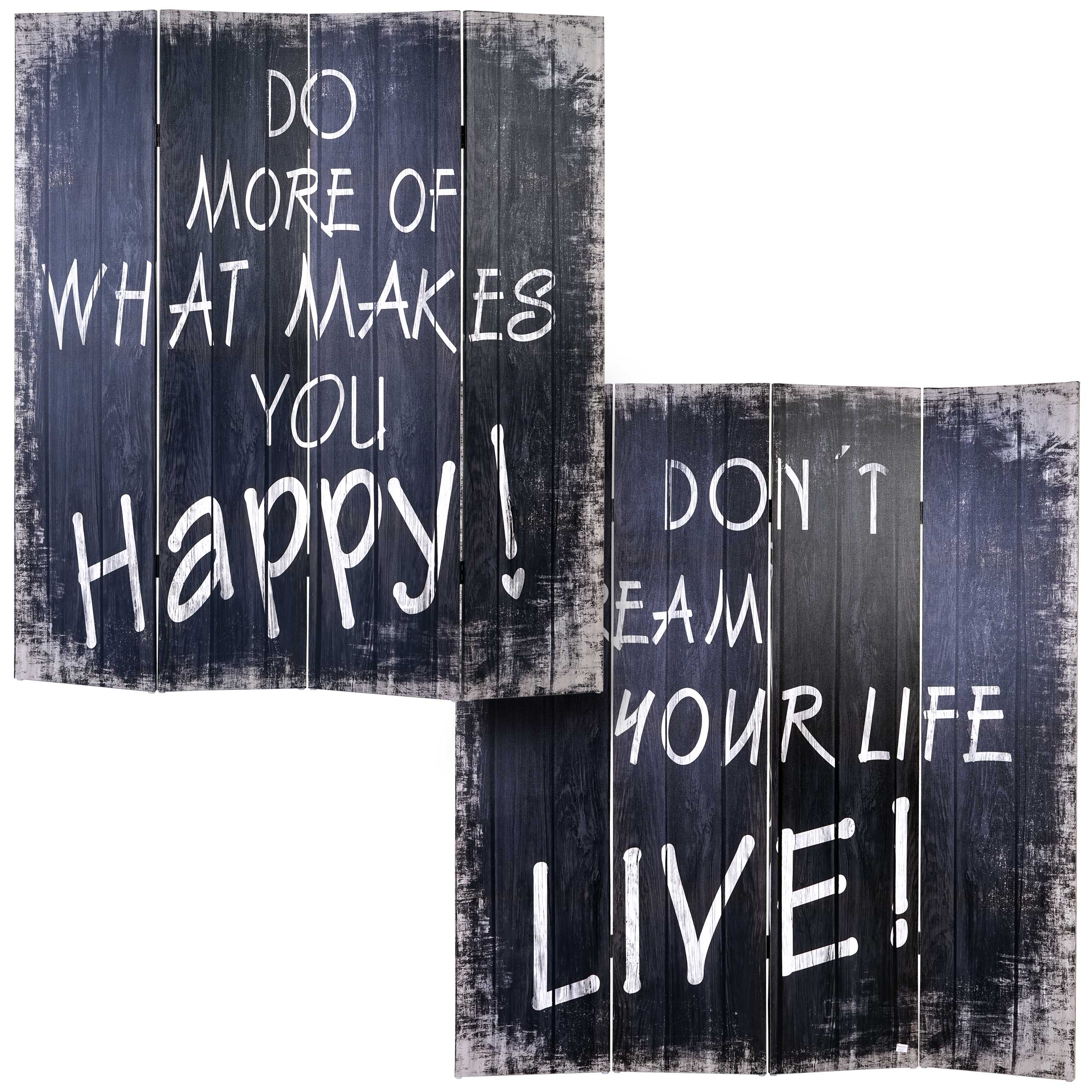 Foto-Paravent Retro, Paravent Raumteiler Trennwand ~ 180x160cm, Spruch 