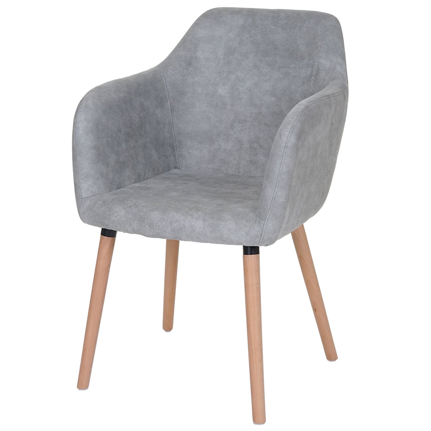 Esszimmerstuhl Vaasa T381, Stuhl K&uuml;chenstuhl, Retro 50er Jahre Design ~ Textil, vintage betongrau, helle Beine 