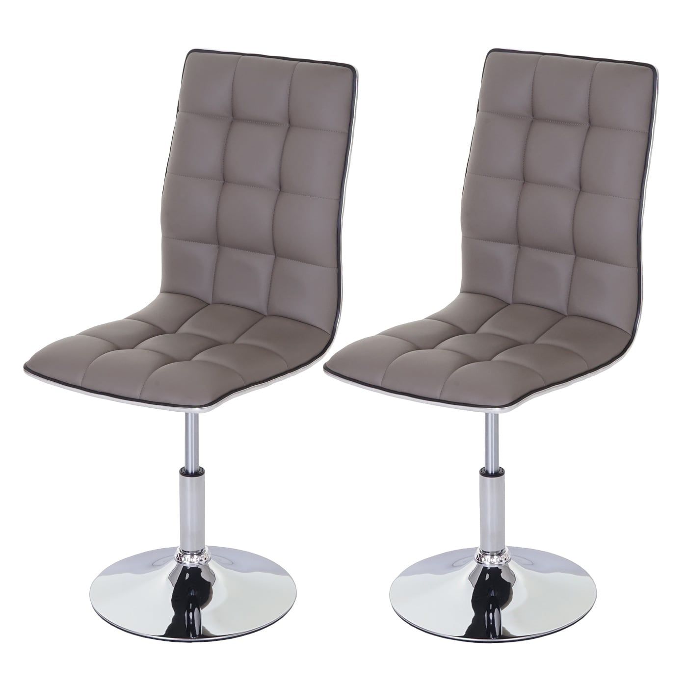 2er-Set Esszimmerstuhl MCW-C41, Stuhl K&uuml;chenstuhl, Kunstleder MVG-zertifiziert ~ taupe-grau 
